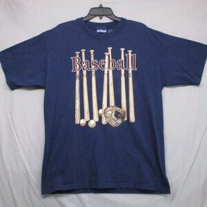 Van Huesen Baseball Graphic Print T-Shirt Blue Men Size | L
